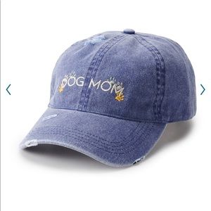 NEW Embroidered Dog Mom Hat Distressed Baseball Cap Navy Women’s